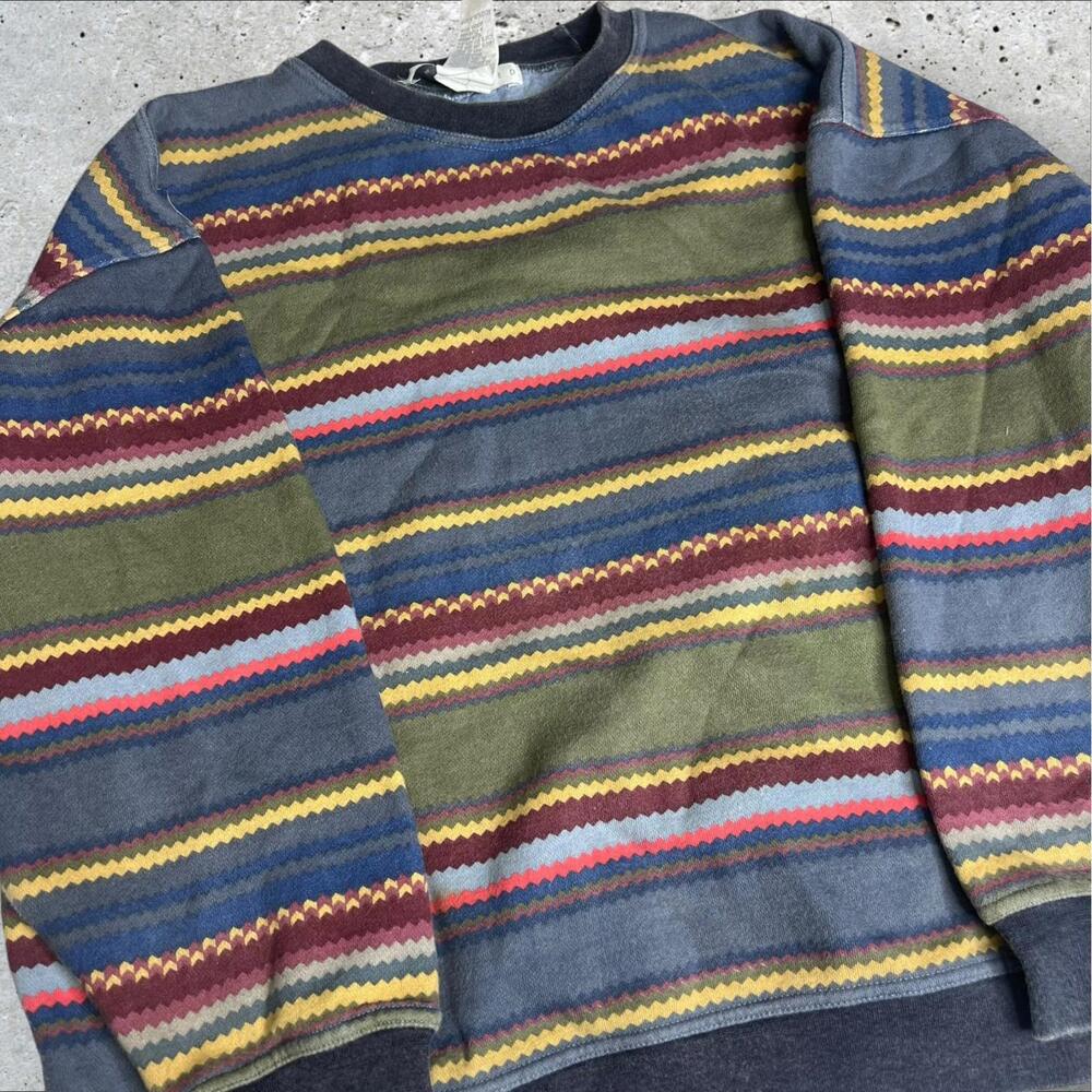 The Limited Men's‎ Slim Fit Striped Crewneck Sweater Knitted Pullover Size L